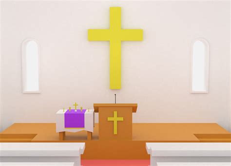 3D Cartoon Church Interior - TurboSquid 1641307