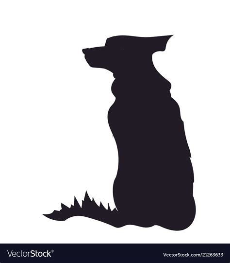 Dog sitting silhouette Royalty Free Vector Image