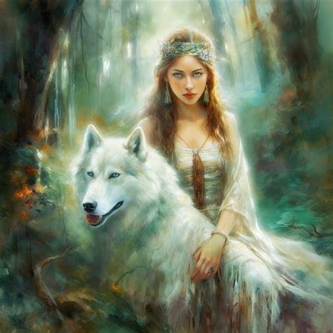 Woman and Wolf 8 Digital Art by Dawn Van Doorn - Fine Art America