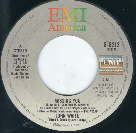 John Waite - Missing You (1984, Jacksonville Pressing, Vinyl) | Discogs