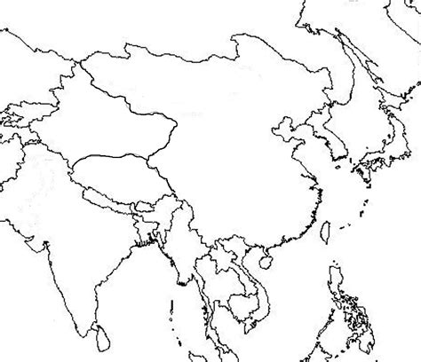 Blank Asia Map Printable