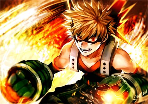 Wallpaper : illustration, anime, Boku no Hero Academia, Katsuki Bakugou ...