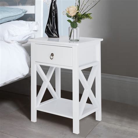 Lowestbest Bedside Table for Bedroom, Nightstand with Bin Drawer, End ...