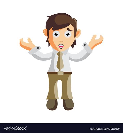 Business man confused cartoon character design Vector Image