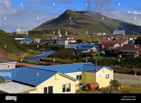 City of Unalaska, Unalaska Island, Aleutian Islands, Alaska, USA Stock ...