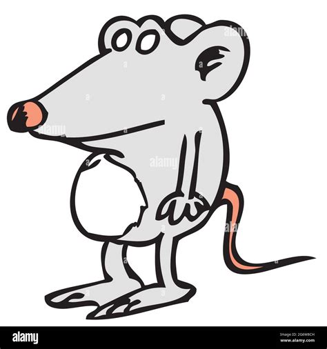 Funny cartoon clipart illustration of a mouse Stock Photo - Alamy