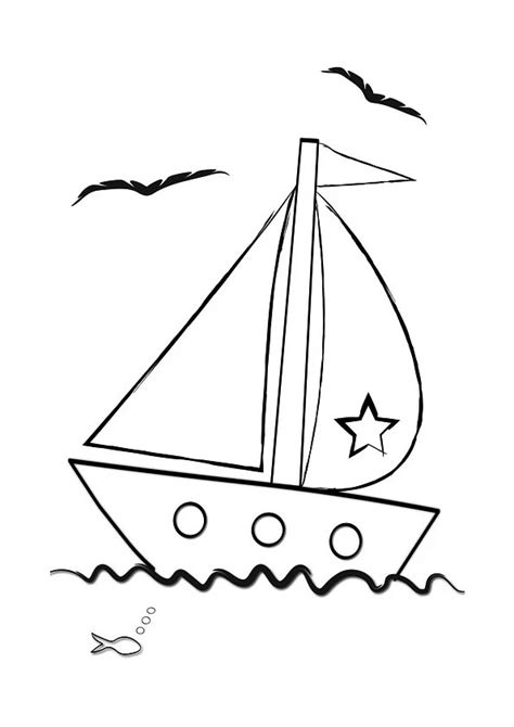 Coloring Pages | Small Boat Coloring Pages for Kids