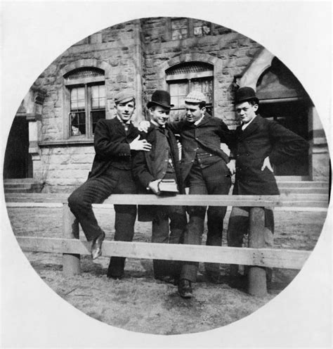 Yale Students C1890 Nfour Students By A Fence At Yale University In New ...