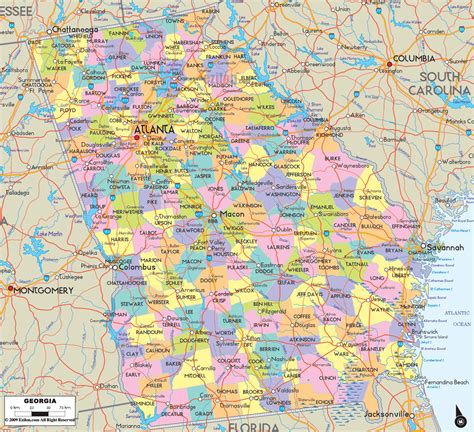 Atlanta Ga Map With Counties | Map of Atlantic Ocean Area