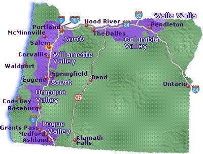 Map of Oregon Wine Country | Oregon wine country, Oregon wineries ...