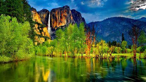 Mountain Waterfall Wallpapers - Top Free Mountain Waterfall Backgrounds ...