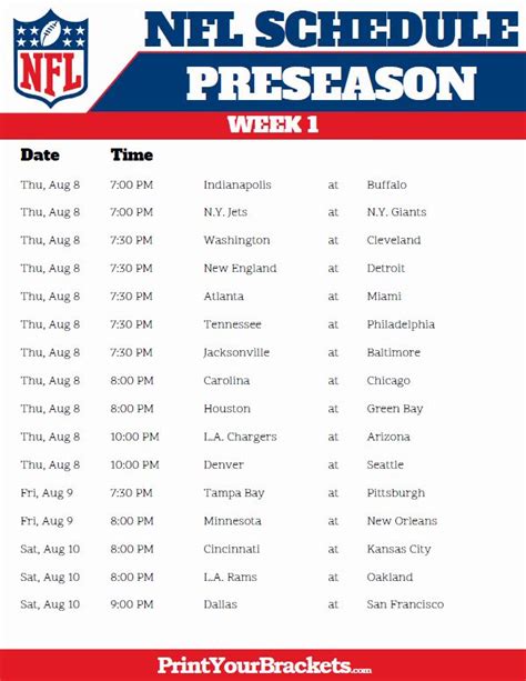 Nfl Schedule 2022-23 Printable