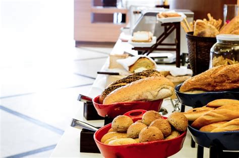 Free Photo | Buffet with different types of bread