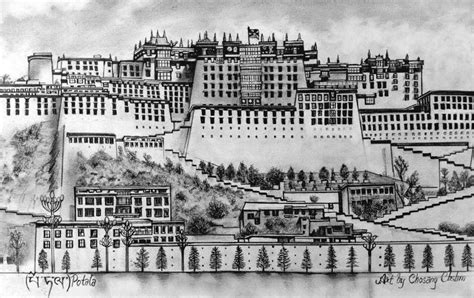 Serene Drawing of the Majestic Potala Palace