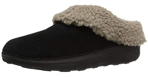 Fitflop Suede Loaff Snug Slippers in Black | Lyst