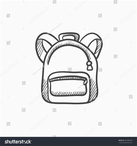 Backpack Vector Sketch Icon Isolated On Stock Vector (Royalty Free ...