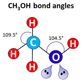 CH3OH lewis structure, molecular geometry, hybridization, bond angle