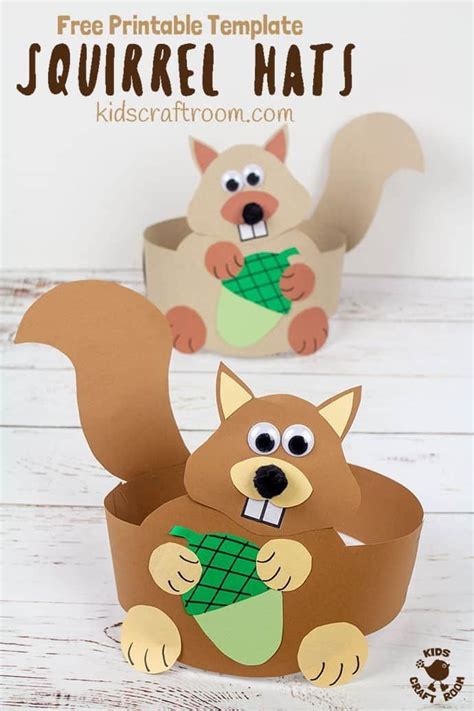 This free printable Squirrel Hat Craft is adorable! Print the template ...