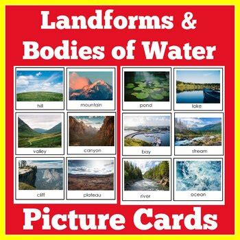 Landforms and Bodies of Water | 1st 2nd 3rd 4th 5th Grade | Landforms Cards