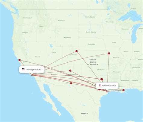 All flight routes from Los Angeles to Houston, LAX to HOU - Flight Routes