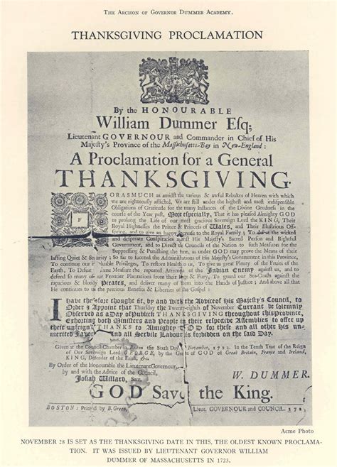 The Governor's Academy Archives: A Thanksgiving Proclamation by William ...