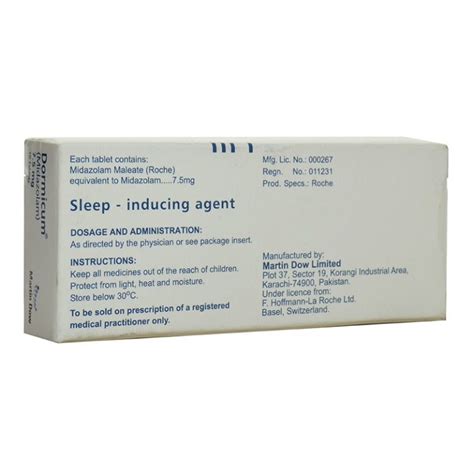 DORMICUM 7.5MG TAB - Pack Size X 10 - Khalid Pharmacy | Online Pharmacy ...