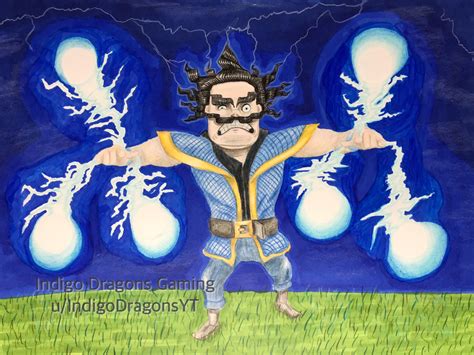 ‪My finished drawing of the Electro Wizard with colouring pencils and ...