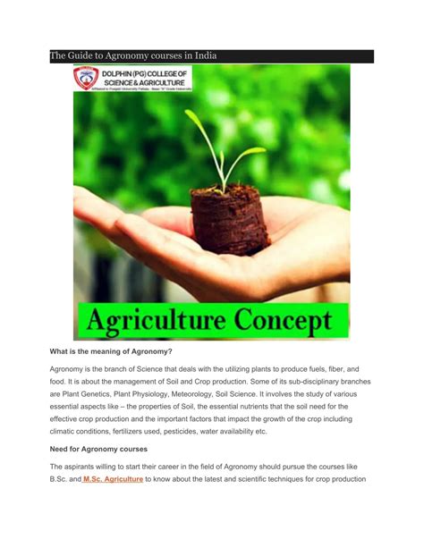 PPT - The Guide to Agronomy courses in India PowerPoint Presentation ...