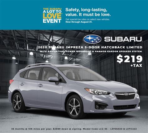 2020 Subaru Lease Specials | New Subaru Cars & SUVs | Los Angeles and ...