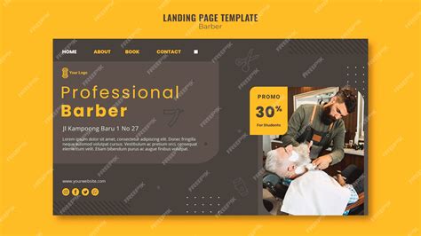 Premium PSD | Barber shop template landing page