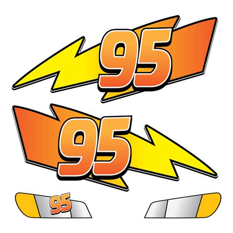 Lighting McQueen 95 Stickers Logo Vector (.PDF) Free Download