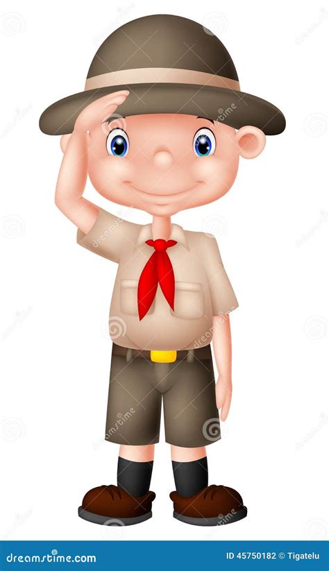 Boy Scout Cartoon Holding Blank Sign Vector Illustration ...