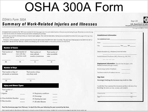 Printable Osha 300A Form