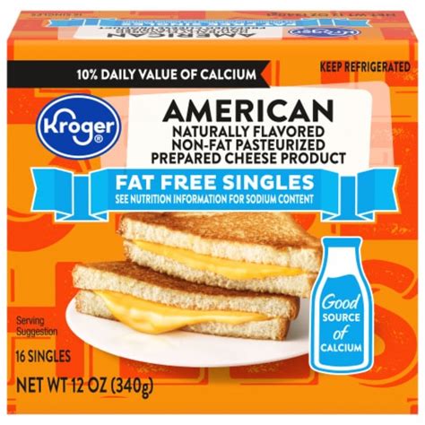 Kroger® Singles Fat Free American Sliced Cheese, 16 slices / 12 oz ...