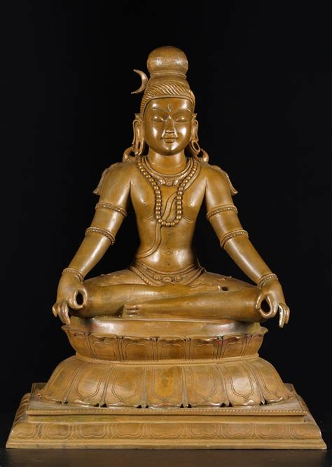 SOLD Bronze Meditating Yogi Shiva 16" (#72b3): Hindu Gods & Buddha Statues