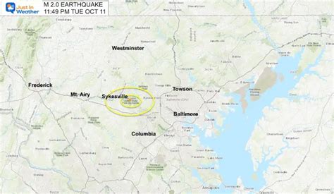 Small Earthquake Near Sykesville Maryland Last Night October 11 2022 ...