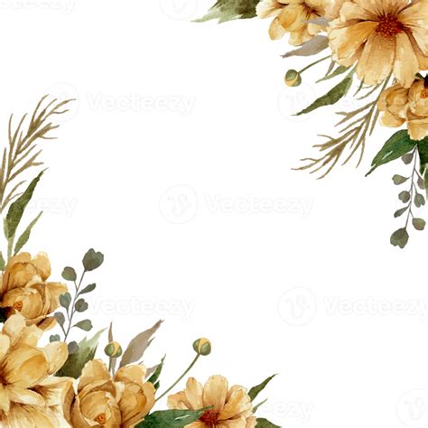 Gold Floral Border Png