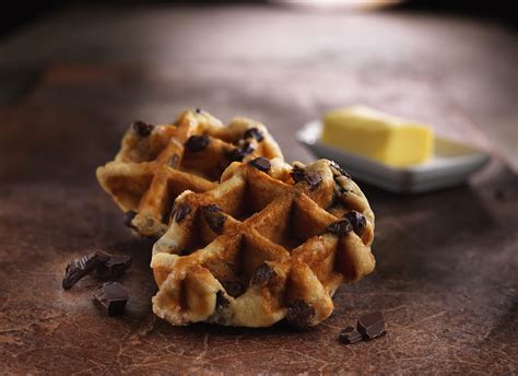 Chocolate Chip Brioche Waffles With Butter - St Pierre Trade