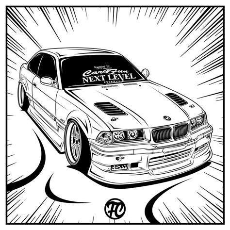 BMW E36 Drift Comic ART by cenkiel_posters Bmw E36 Drift, Drifting ...