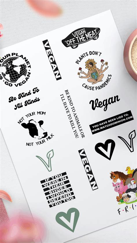 Vegan Sticker Sheet | Vegan Bumper Stickers | Vegan Laptop Stickers ...