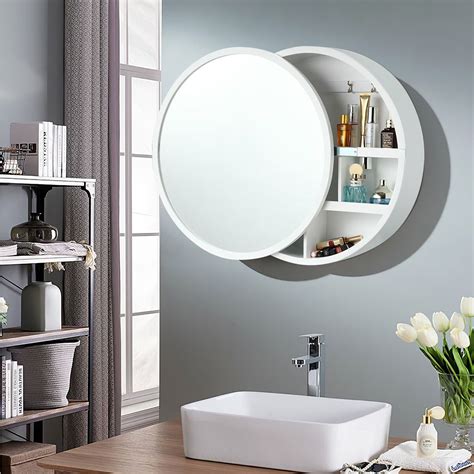 Mirrored Wall Bathroom Cabinet Round Mirror Cabinet Medicine Cabinet ...