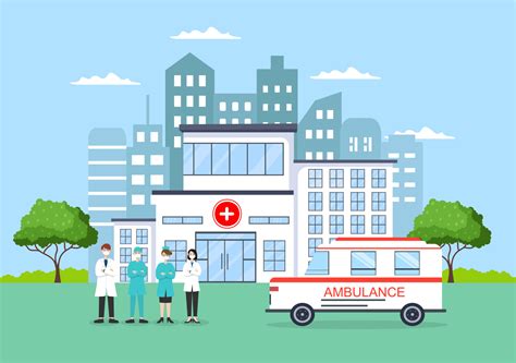 Hospital Building for Healthcare Background Vector Illustration with ...