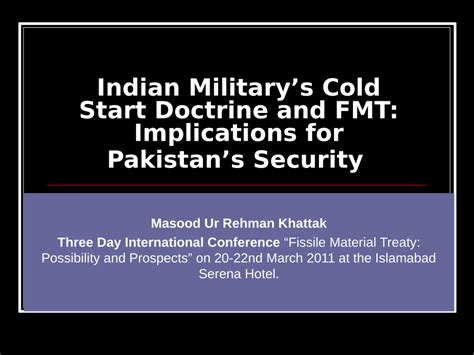 (PDF) Indian Military’s CSD and Fissile Material Cut off Treaty ...