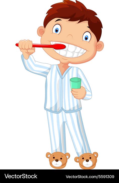 Cartoon Person Brushing Teeth