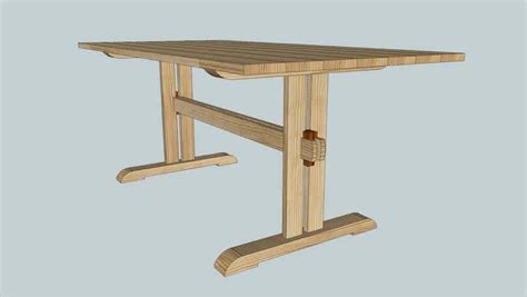 Trestle Table – Free Woodworking Plan.com