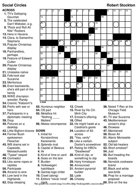 Printable Hard Crossword Puzzles