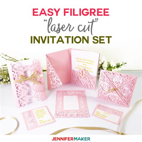 DIY Wedding Invitation Templates - Free "Laser Cut" Set - Jennifer Maker