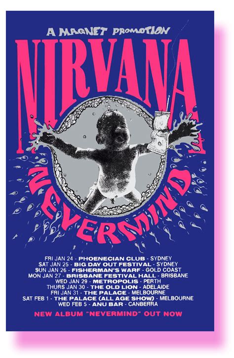 Nirvana Poster Concert Nevermind Tour Oz 11 x 17 USA Sameday Ship ...