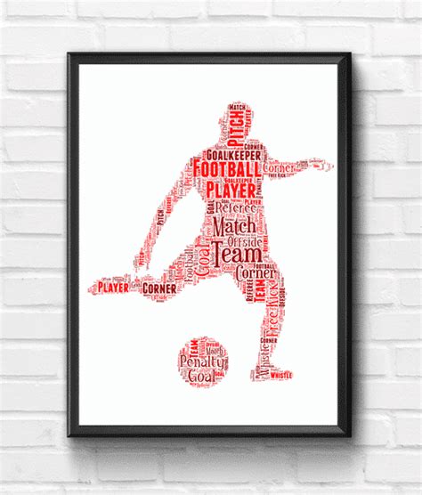 Personalised Footballer Word Art Gift | ABC Prints