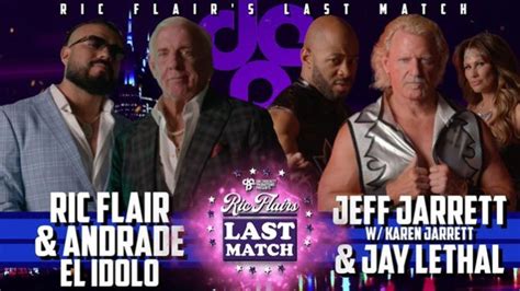 Ric Flair's Last Match: Ric Flair teams with Andrade against Jay Lethal ...